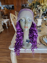 Purple Curly Lace Front Wig