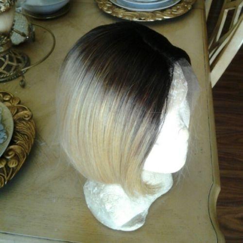 Blonde Beauty Straight Bob Full Lace Front Wig 10-12 inches Curved - Goddess Beauty Royal Wigs