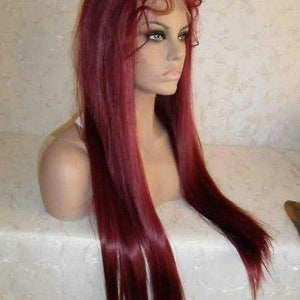 Burgundy Straight Beauty Lace Front Wig 24-26 inches!! - Goddess Beauty Royal Wigs