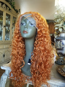 Orange  Copper Red// Beauty Water Waves//Lace Front Wig//Goddess//Beauty//Wig//Auburn