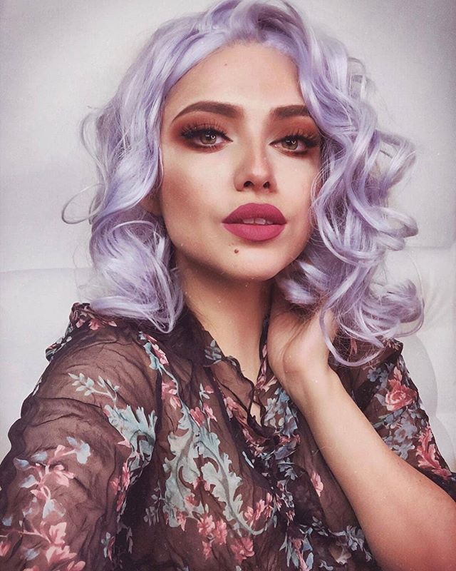 Purplish Gray Beauty Lace Front Wig inches!! - Goddess Beauty Royal Wigs