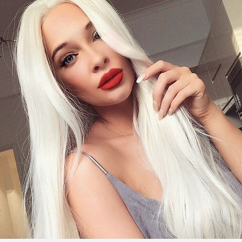 White Blonde Beauty Lace Front Wig 22-26 inches!! - Goddess Beauty Royal Wigs