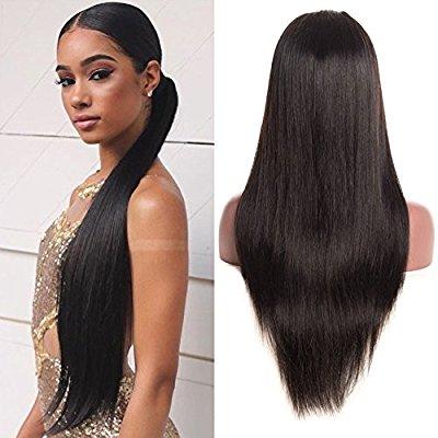 Black Silky Straight Beauty Lace Front Wig 22-24 inches!! - Goddess Beauty Royal Wigs