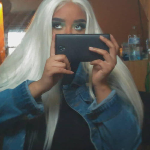 White Blonde Beauty Lace Front Wig 22-26 inches!! - Goddess Beauty Royal Wigs