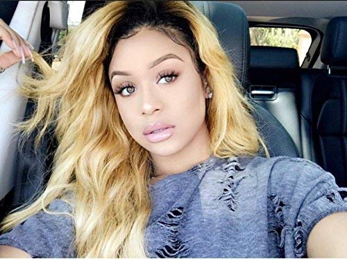 Brazilian Virgin Hair Loose Wave Ombre 1B/27 Glueless Human Hair Wigs With Baby Hair for Women 14 inch - Goddess Beauty Royal Wigs