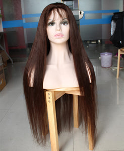 European Dark Brown Virgin Remy Lace Wig - Goddess Beauty Royal Wigs