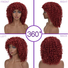 Big Red Curly Wig with Bangs