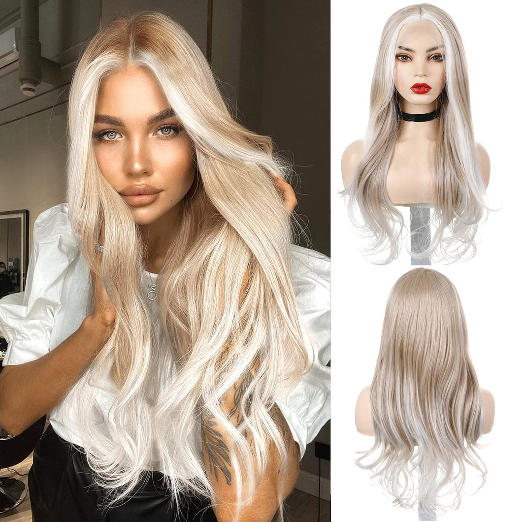 Blondish White Blonde Beauty Straight Wave Lace Front Wig