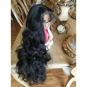 Black Body Wave Lace Front Wig 26-30 inches!! - Goddess Beauty Royal Wigs