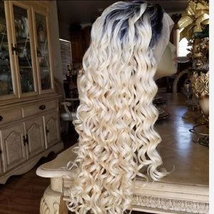 Blonde Ombre Curly Beauty Lace Front Wig 24-28 inches!! - Goddess Beauty Royal Wigs