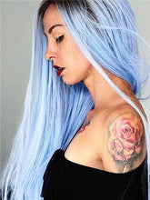 Ombre Sky Blue Lace Front Wig 24-26 inches!! - Goddess Beauty Royal Wigs