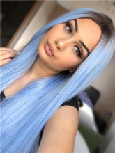 Ombre Sky Blue Lace Front Wig 24-26 inches!! - Goddess Beauty Royal Wigs