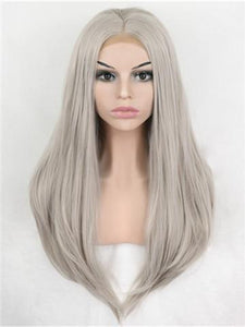 White Ash Gray Blonde Lace Front Wig 24-26 inches!! - Goddess Beauty Royal Wigs