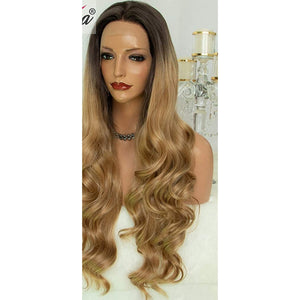 Ombre Darkroot Blonde Lace Front Wig - Goddess Beauty Royal Wigs