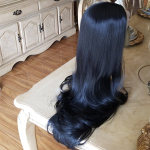 Layered Straight Black Bodywave Lace Front Wig 22-24 inches!! - Goddess Beauty Royal Wigs