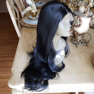 Layered Straight Black Bodywave Lace Front Wig 22-24 inches!! - Goddess Beauty Royal Wigs