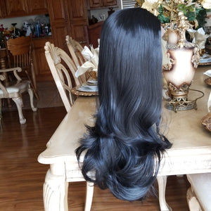 Layered Straight Black Bodywave Lace Front Wig 22-24 inches!! - Goddess Beauty Royal Wigs