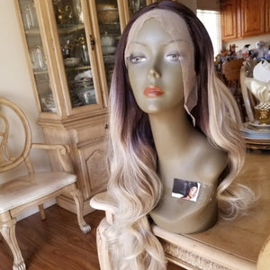 Ombre Dark Brown Blonde Lace Front Wig 24-26 inches!! - Goddess Beauty Royal Wigs
