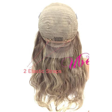 Balayage Ombre Human Hair Lace Front Wigs Medium Brown Roots to Golden Brown with Blonde Highlights Wavy Brazilian Remy Wig Glueless Lacewig - Goddess Beauty Royal Wigs