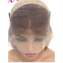 Balayage Ombre Human Hair Lace Front Wigs Medium Brown Roots to Golden Brown with Blonde Highlights Wavy Brazilian Remy Wig Glueless Lacewig - Goddess Beauty Royal Wigs