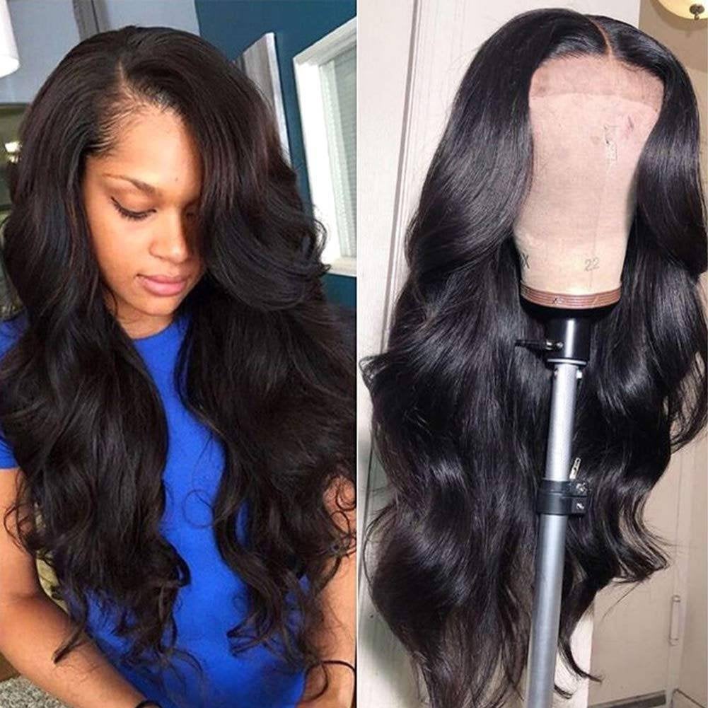 Human Hair Wig for Women Pre Plucked Hairline 150% Denisty Brazilian Body Wave Lace Front Wigs with Baby Hair Natural Color (16Inch) - Goddess Beauty Royal Wigs