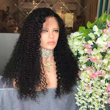 Black Curly// Human Hair/ Lace Front Wigs// Beautiful// Curly// Brazilian Remy//Wig//Glueless// Lacewig - Goddess Beauty Royal Wigs
