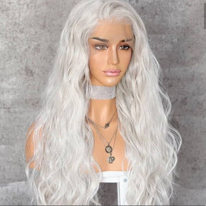 White Wavy Lace Front Wig - Goddess Beauty Royal Wigs