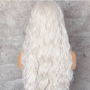 White Wavy Lace Front Wig - Goddess Beauty Royal Wigs