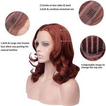 Auburn Red// Beauty Waves//Lace Front Wig//Ginger - Goddess Beauty Royal Wigs