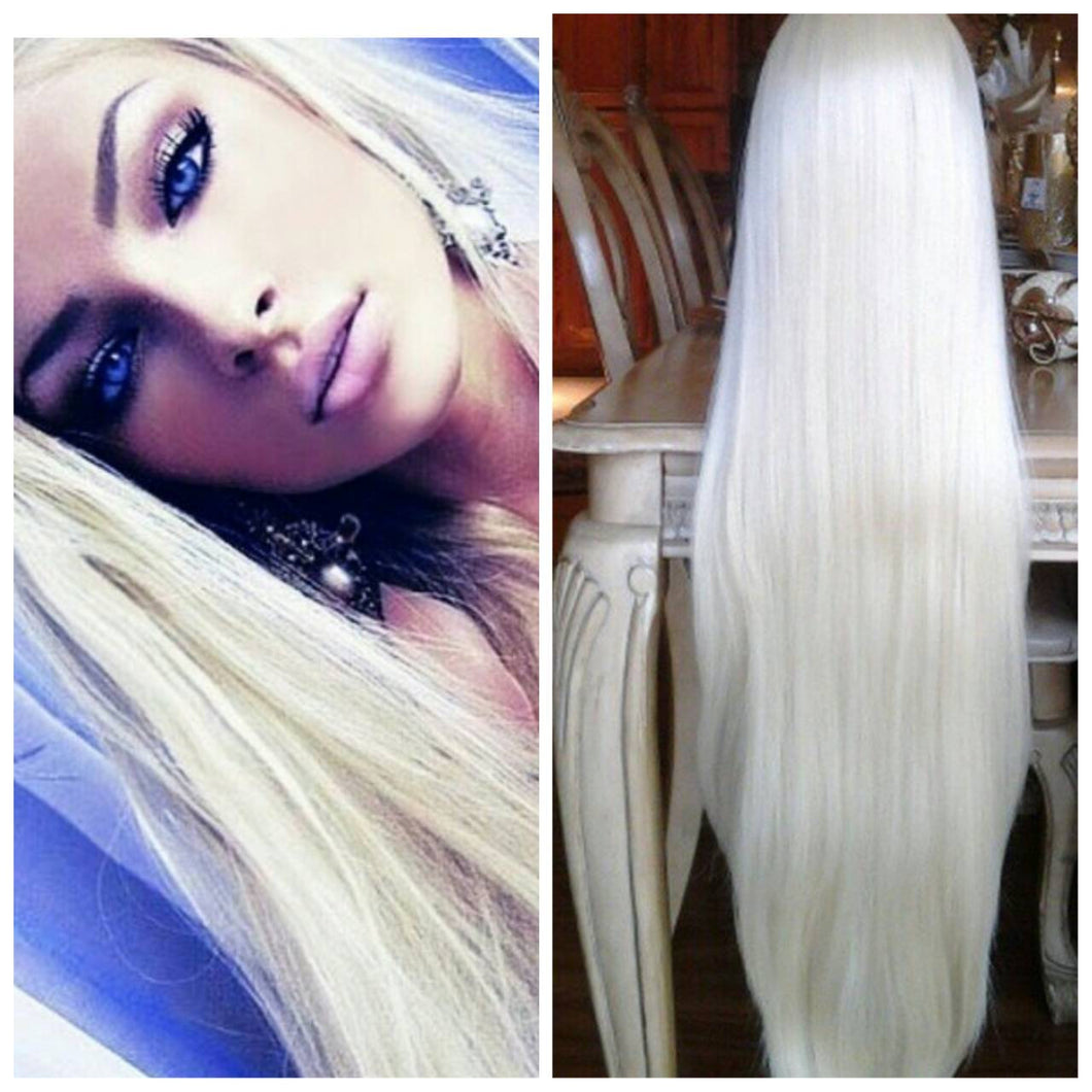 Bleach Blonde Beauty Straight Lace Front Wig - Goddess Beauty Royal Wigs