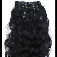 Black Wavy Clip in Extensions - Goddess Beauty Royal Wigs