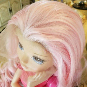 Pink Curly Wavy Lace Front Wig - Goddess Beauty Royal Wigs