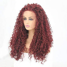 Red Curly Lace Front Wig - Goddess Beauty Royal Wigs