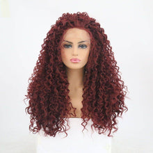 Red Curly Lace Front Wig - Goddess Beauty Royal Wigs