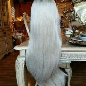 Ombre White Blonde Beauty Waves Lace Front Wig - Goddess Beauty Royal Wigs