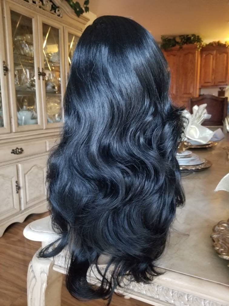 Black// Straight//Bodywave// Wig//Synthetic//Beautiful/Wavy - Goddess Beauty Royal Wigs