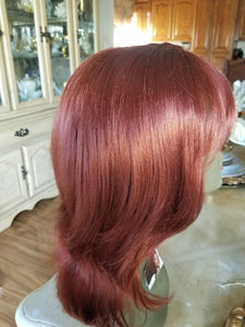 Copper Red// Straight//Red// Wig//Synthetic//Beautiful/Wavy//Bangs//Auburn - Goddess Beauty Royal Wigs