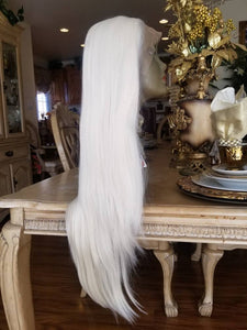 White Gray Blonde Lace Front Wig - Goddess Beauty Royal Wigs