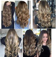 Ombre Hair// Extension// Bayalage Brown Blonde// Long// Natural Wavy// Halo Flip in - Goddess Beauty Royal Wigs