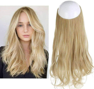Dirty Blonde// Extension// Bayalage// Blonde// Long// Natural Wavy// Halo Flip in//Clip in Extension - Goddess Beauty Royal Wigs