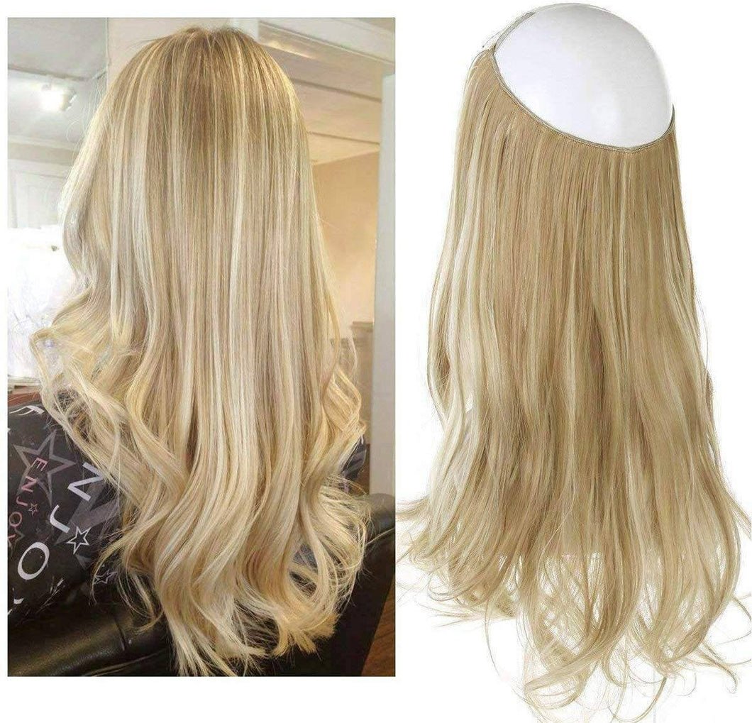 Dirty Blonde// Extension// Bayalage// Blonde// Long// Natural Wavy// Halo Flip in//Clip in Extension - Goddess Beauty Royal Wigs