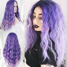 Ombre Purle Wig// Purple//Wavy//Cosplay//Fashion Wig// Synthetic//Medium Length//Lilac// - Goddess Beauty Royal Wigs