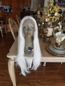 White Gray Blonde Lace Front Wig - Goddess Beauty Royal Wigs