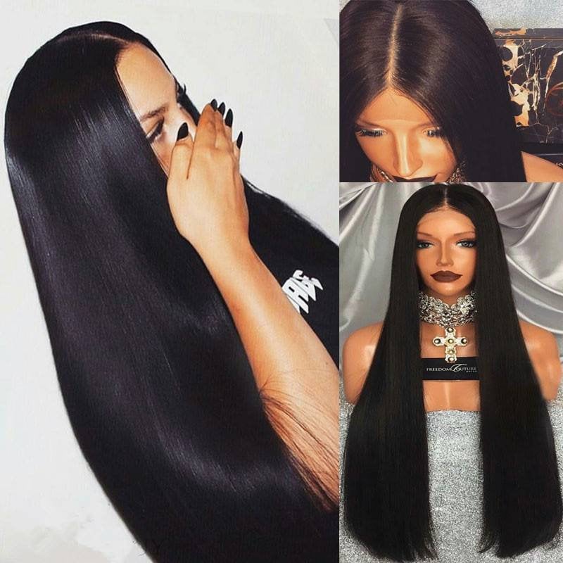 Black Straight//LaceFrontWig//GorgeousHair//Yaki Straight/Silky Straight//Natural//Wigs for Women//Beautiful//Gorgeous//Wig - Goddess Beauty Royal Wigs