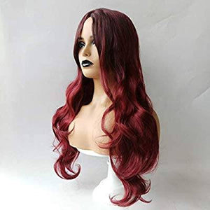 Wine Red Wig//Wig//Wavy// Black Red//Long// Hair//Costume//Cosplay//Stunning//Goddess - Goddess Beauty Royal Wigs