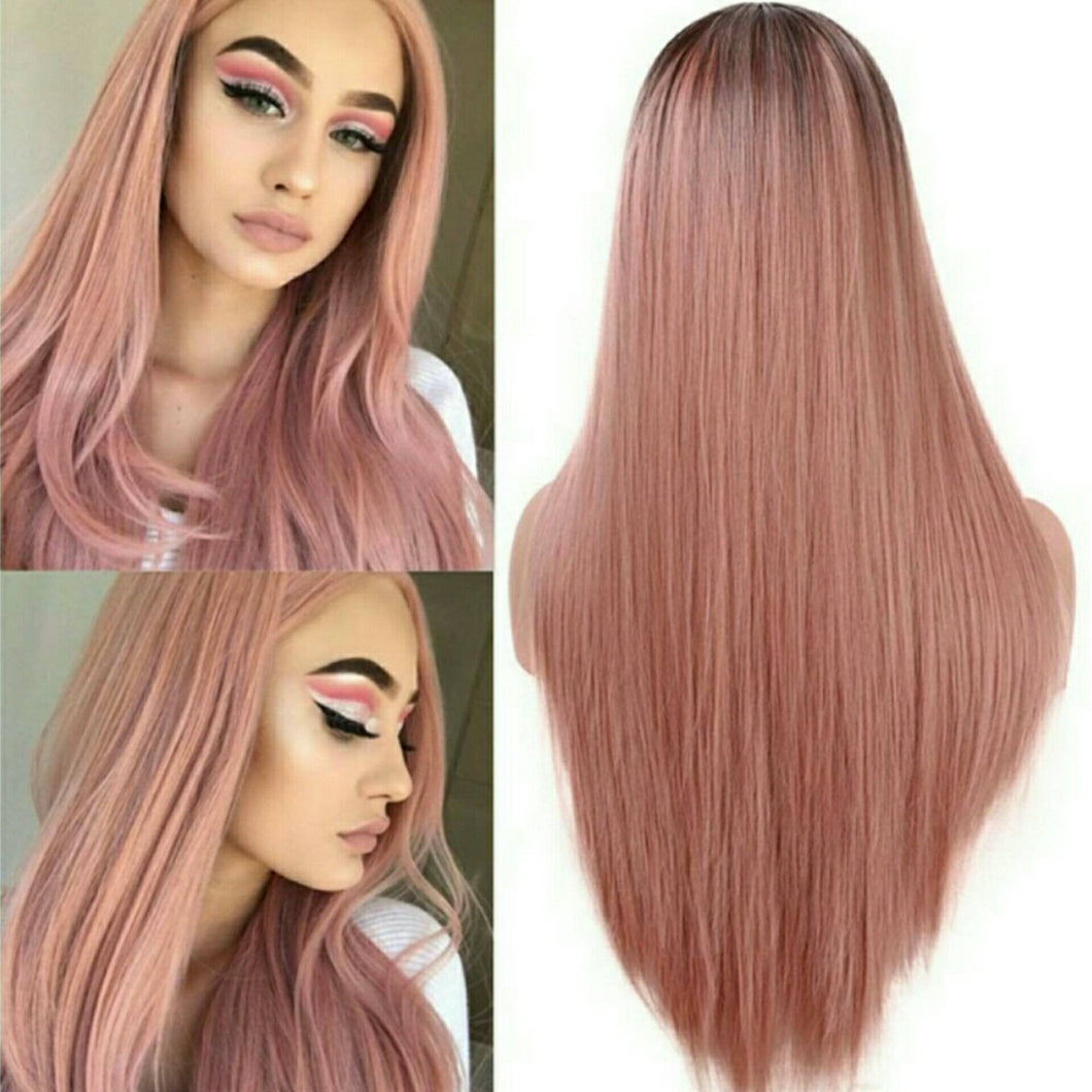 Ombre Pink Full Wig - Goddess Beauty Royal Wigs