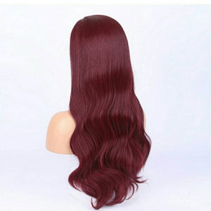 Dark Red//Wavy// Lace Front Wig//Beautiful - Goddess Beauty Royal Wigs