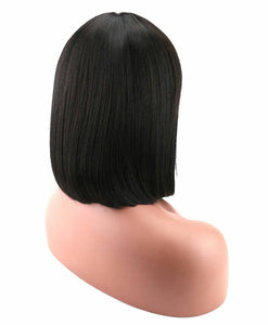 Black// Beauty Wig//Yaki Straight//Bob//Bangs//Short Wig - Goddess Beauty Royal Wigs