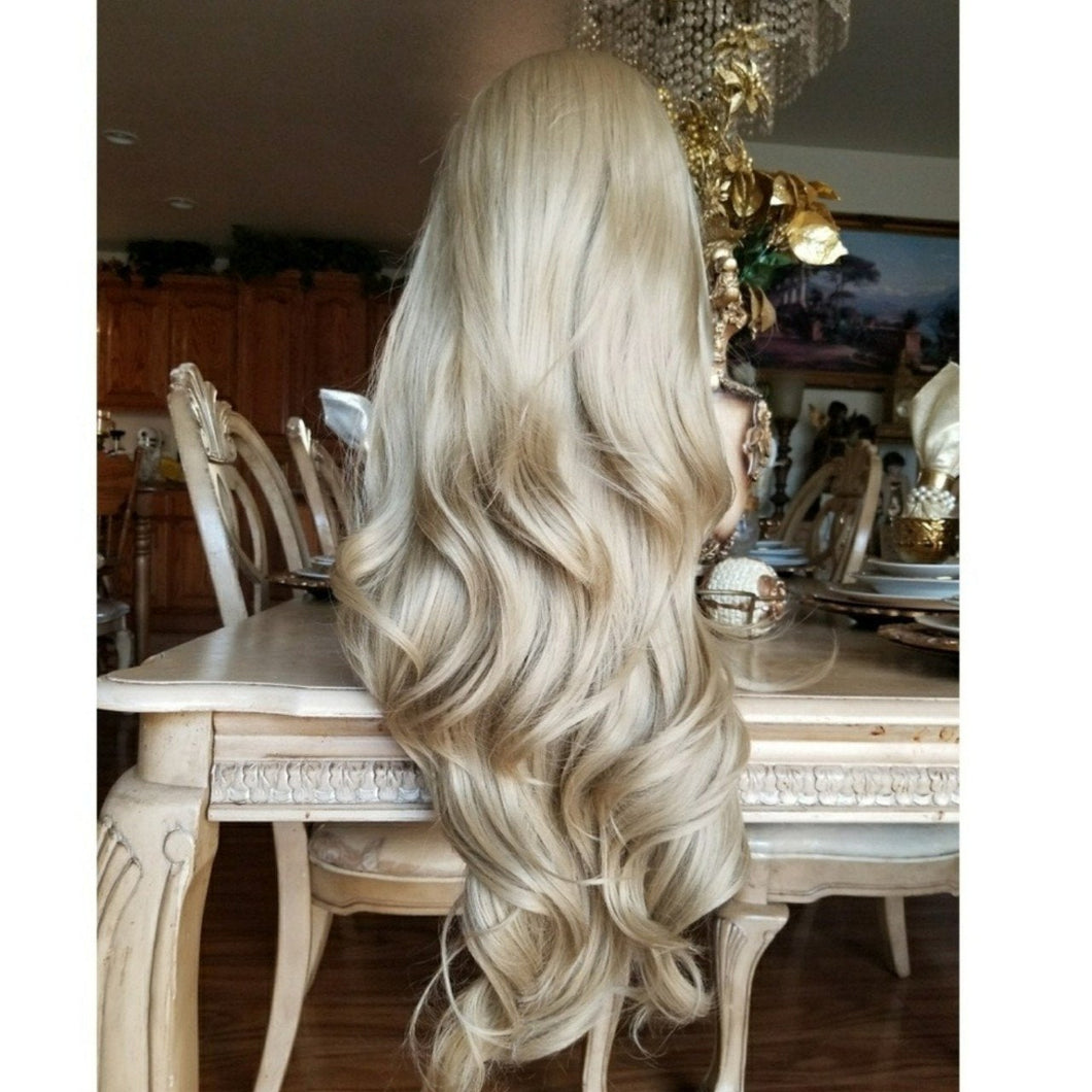 Ash Blonde Lace Front Wig 24-26 Inches!! - Goddess Beauty Royal Wigs