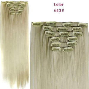 Blonde Beauty Full Head Clip In Extension #613!! - Goddess Beauty Royal Wigs